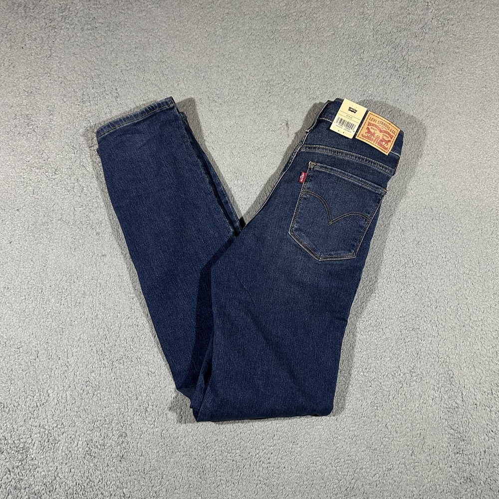 NWT Levis 314 Shaping Straight Jeans Womens 27 Blue Denim Stretch Mid Rise #3980